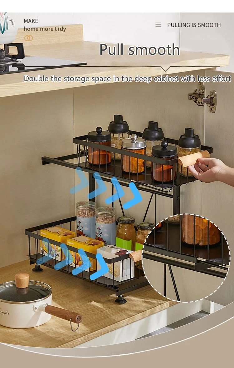 Metal Pull Out Cutlery Organizer For Cabinet